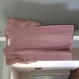 THML velvet puff metallic sleeve tank top